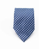 SAPPHIRE GRID TIE AND POCKET SQUARE SET